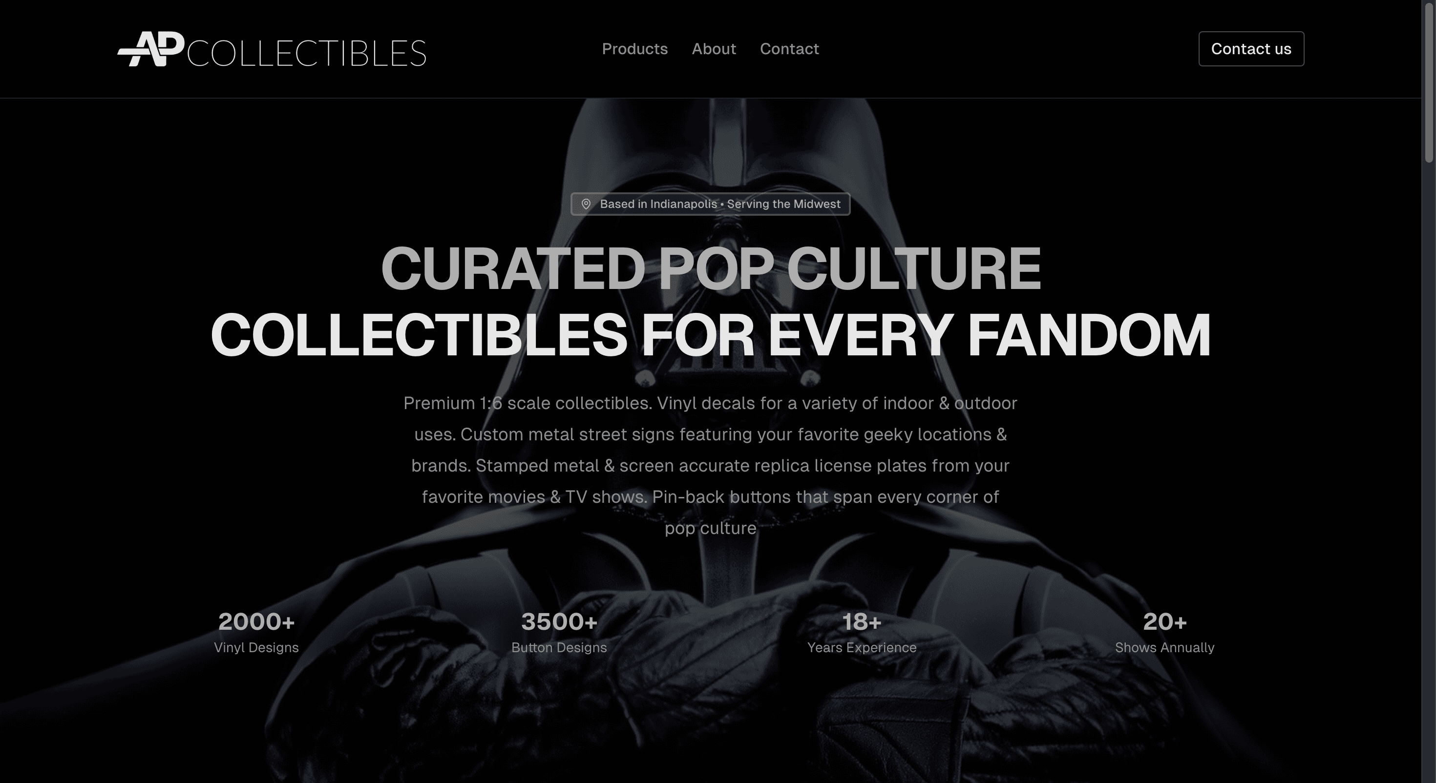 AP Collectibles website homepage